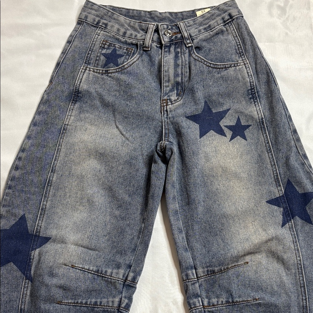 Blue Star Patterned Jeans